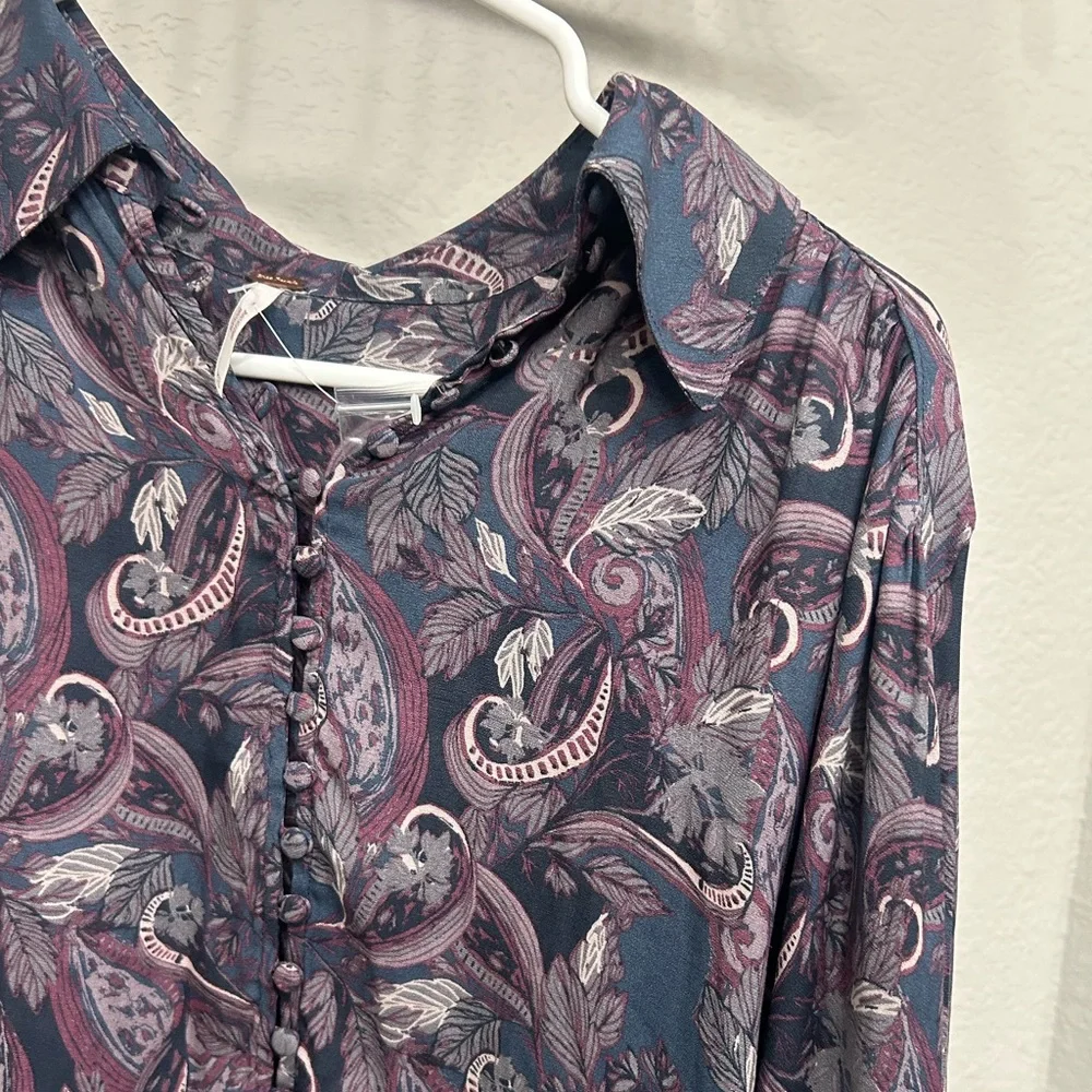 Free People Modern Muse Paisley Boho Blouse - Picture 5 of 7